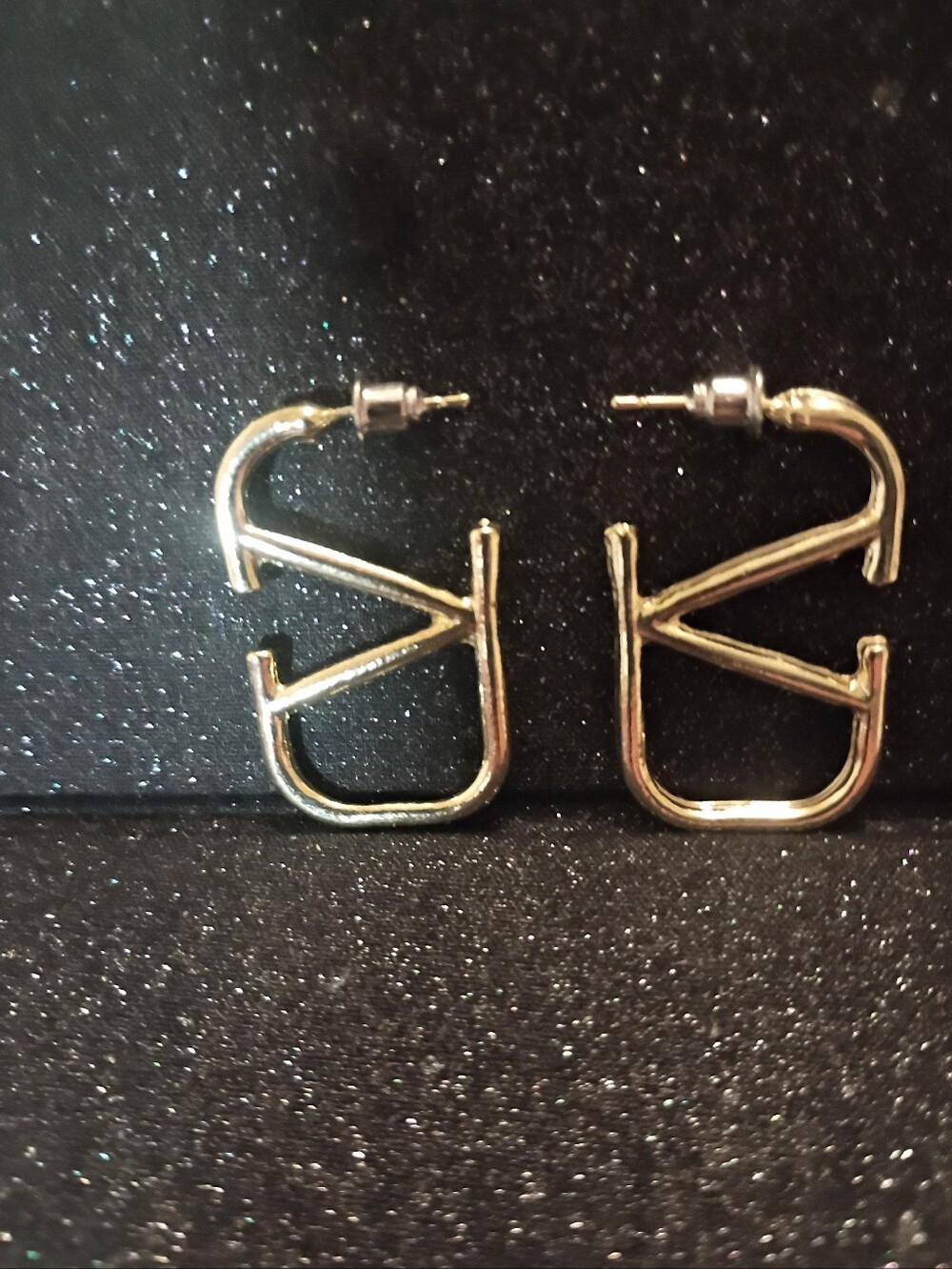 Gold Geometric Designer Inspired Hoop Earrings